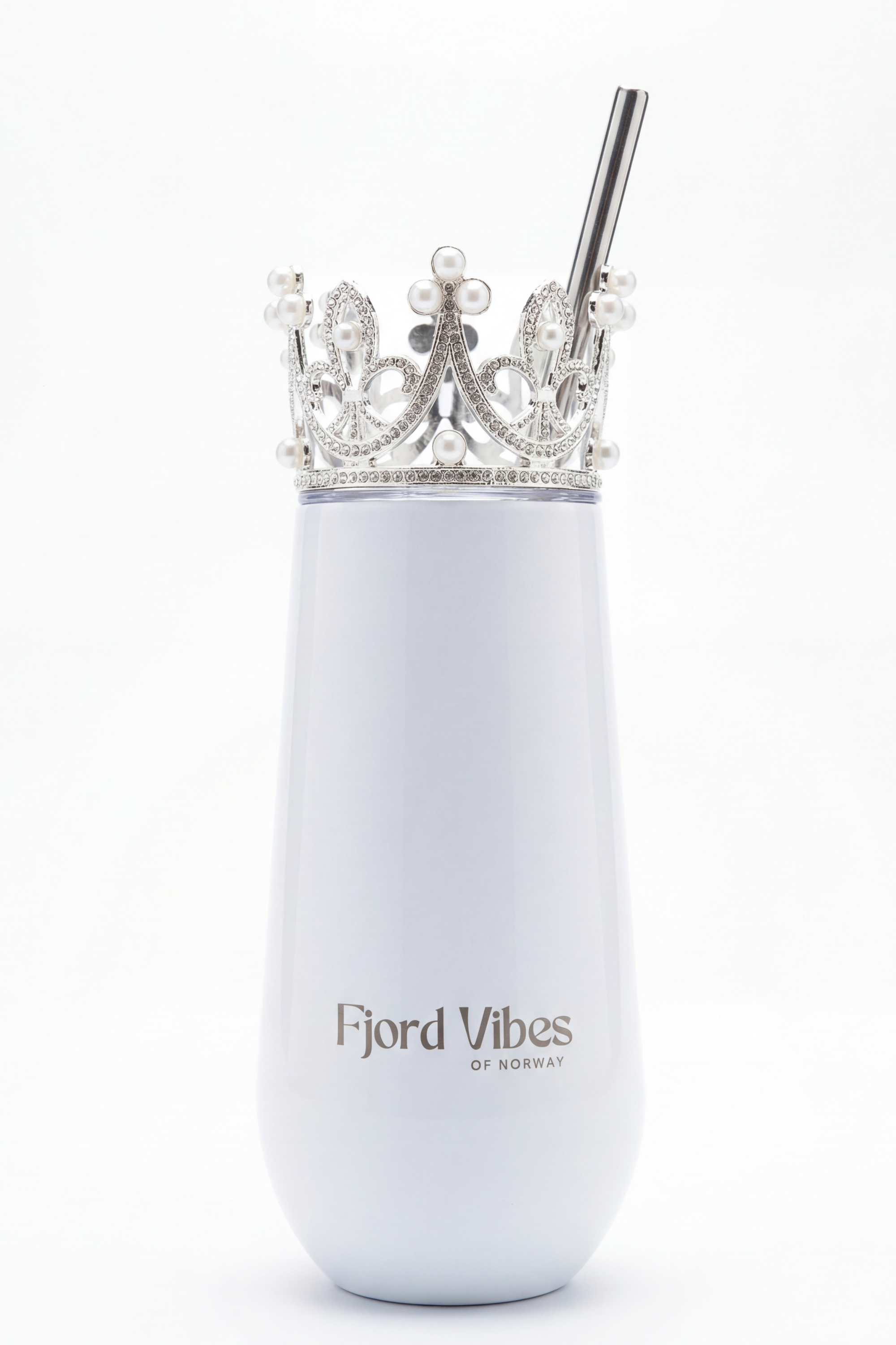 Prosecco - Champagne termokopp - hvit med sølvkrone fra Fjord Vibes of Noreway