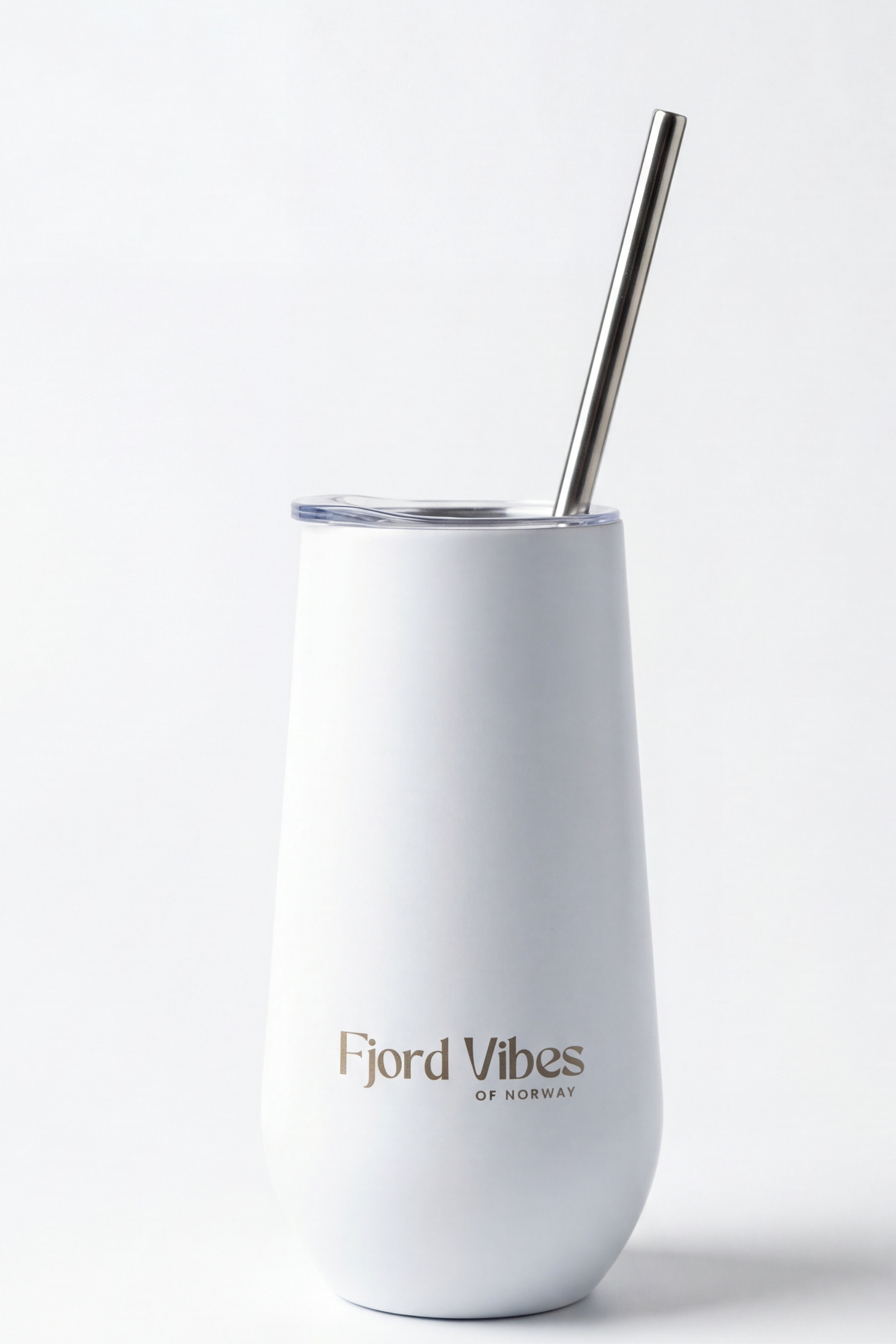 Prosecco - Champagne termokopp - hvit fra Fjord Vibes of Noreway med sugerør