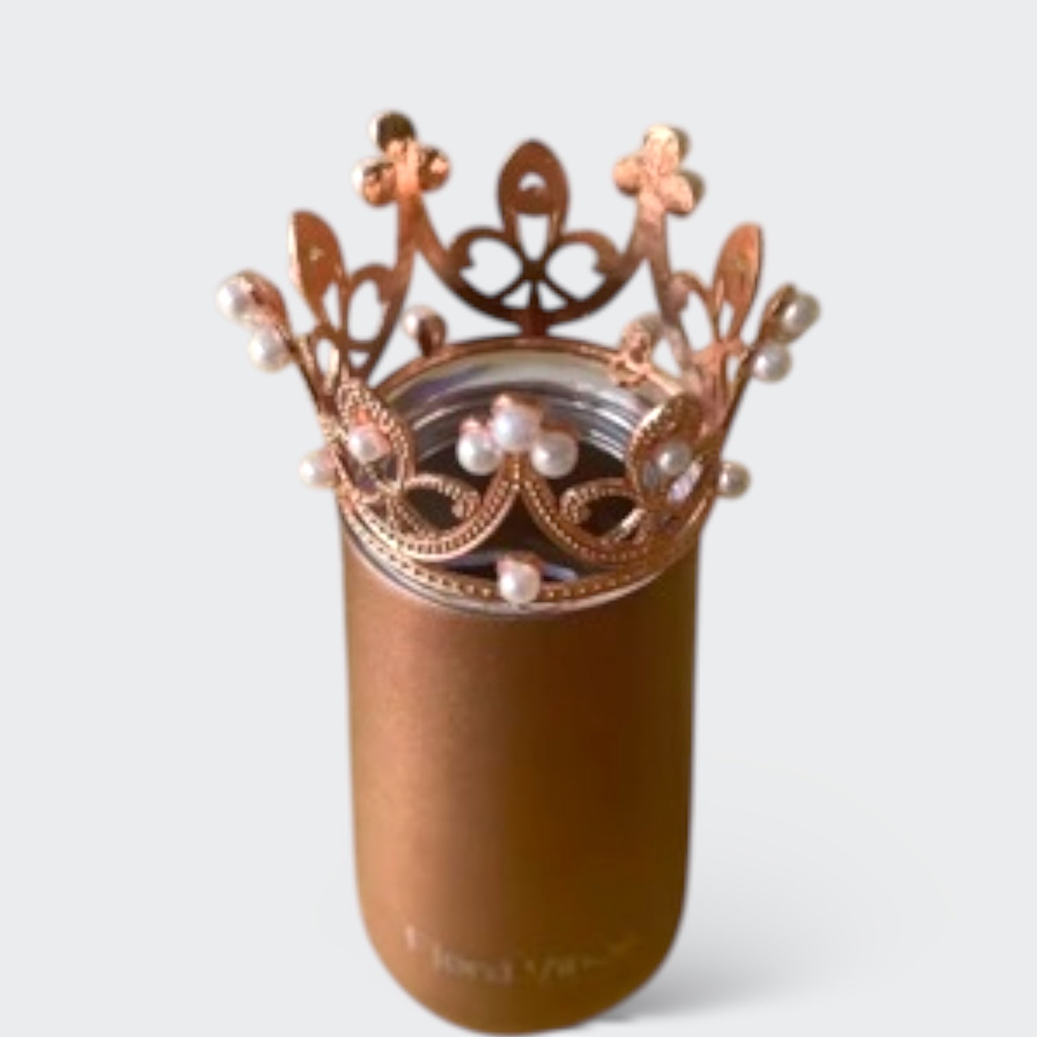 Rose gull farget prosecco vin kopp  med pyntekrone i samme farge