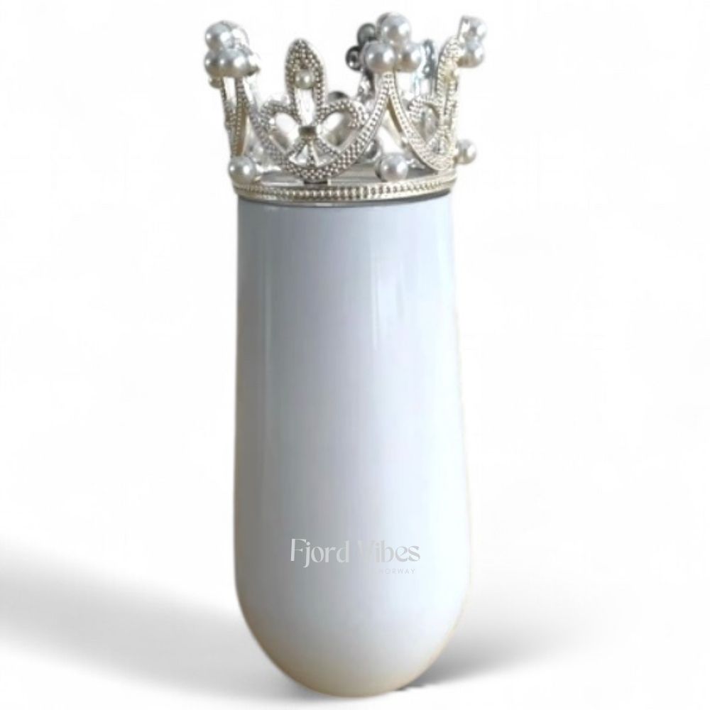 Prosecco  - Champagne termokopp - hvit med sølvkrone fra Fjord Vibes of Noreway