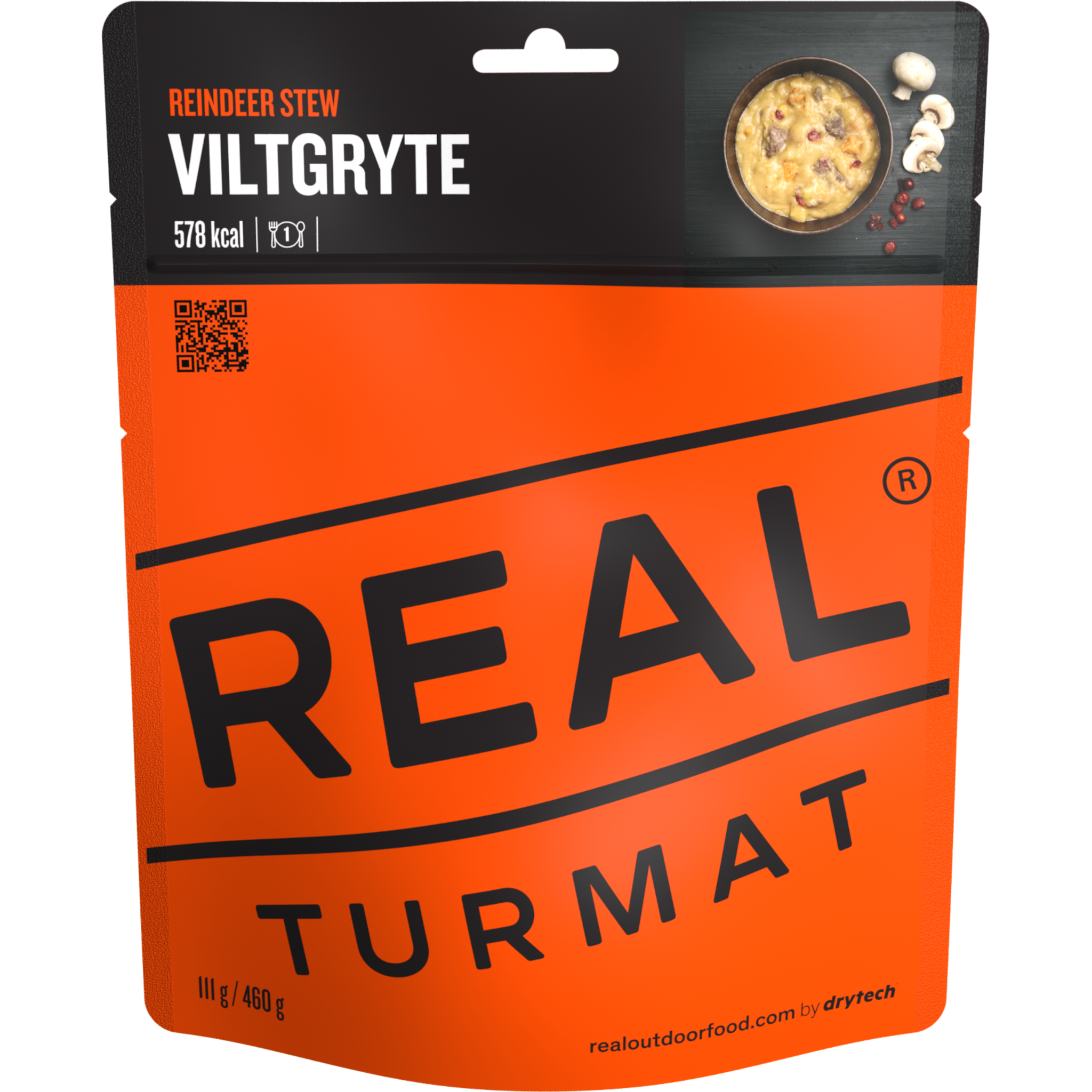 produktbilde av viltgryte fra real turmat og drytech fremside