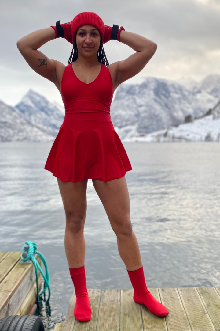 Bringebær-røde neopren sokker - DoUdare