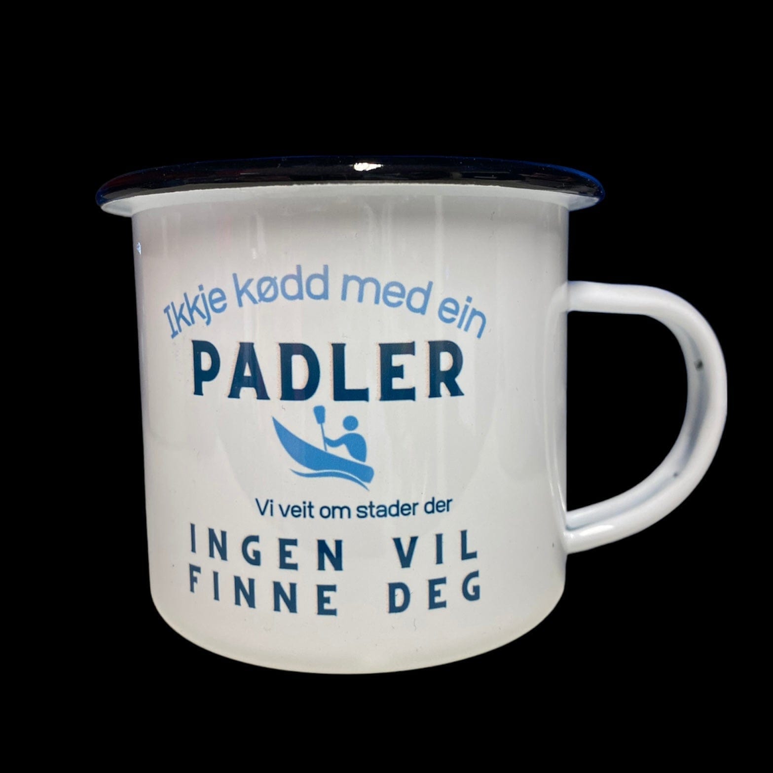 Ikkje kødd med ein padler Retrokopp emaljekopp - DoUdare